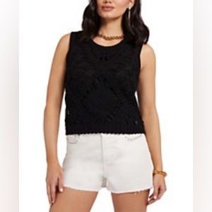 Guess Women’s Emma Sleeveless Crochet Sweater NWT